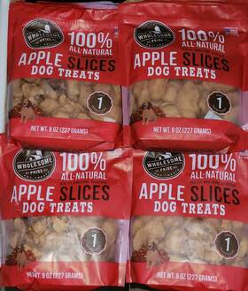 69648 Wholesome Pride New 4 X 8oz Soft Apple Slices 100% All-natural Usa Dog Treats