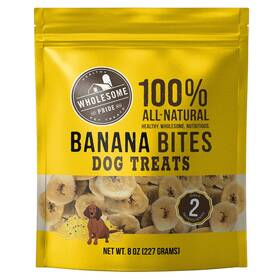 Wholesome Pride 700603682688 Banana Bites 100% All-natural Limited Ingredient Dog Treats 8 Oz