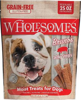 2100108 Wholesomes Brunos Jerky Strips Dog Treats 25oz