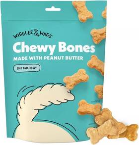 0716 Wiggles & Wags And Chewy Bones Variety Choices Of Flavor Dog Food Treats 1-6oz Bag