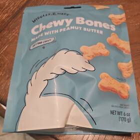 1388854 Wiggles & Wags And Pup-peroni Chewy Bones 6oz Bag Dog Treats Peanut Butter
