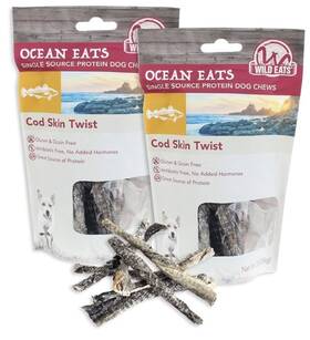 70838ec Wild Eats Cod Skin Twists - 2 Pack Of Oz. 4 Oz Total Dog/cat Treat Chews And Snacks
