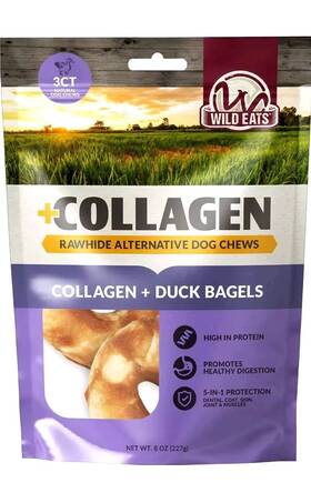 3ct-ea Wild Eats 71154 Collagen Duck Pretzels Rawhide Alternative Dog Treats Chews 1