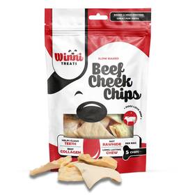 Winni Treats 850062332034 Beef Cheek Chips For Dogs - Single Ingredient Premium Dog Chews Long-lasti