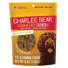Wixon 787108008373 Charlee Bear Crunch Grain Free Dog Treats Peanut Butter And Banana 8 Ounce