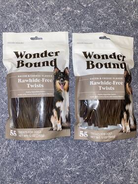Wonder Bound 195515024372 Rawhide-free Dog Treats Bacon And Cheese Twists 12oz/340g Lot Of 2