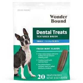 Wonder Bound 195515024440 Dog Dental Treats For Small Dogs 15-25 Lbs Fresh Mint Flavor Made With Re