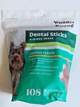 Wonder Bound 195515024518 Chicken Flavor Dental Sticks For Tiny Dogs 5-20 Lbs Plaque