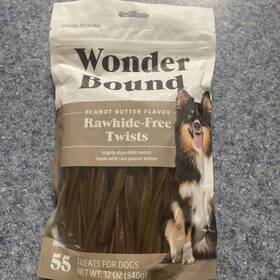 Wonder Bound 742797920764 Amazon Brand - Peanut Butter Flavor Rawhide Free Twists Dog Trea