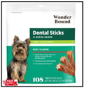 6-ridge Wonder Bound Ff17575 Beef Flavor Dental Sticks For Tiny Dogs 5-20 Lbs Shape F