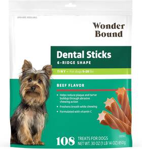 Ff17576 Wonder Bound Beef Flavor Dental Sticks For Small/medium Dogs 15-40 Lbs 6-ridg