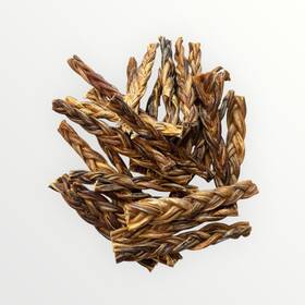 Wonder Chew 191938060584 Bulk Sale 100 Units Natural Odor 5 Inch -6 Braided Pork Bully Sticks Mixed Sizes