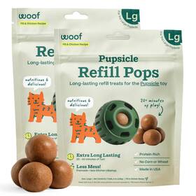 2pk-lg-ch Woof Pupsicle Refill Pops Delicious Long Lasting Dog Treats Pre Made Refills