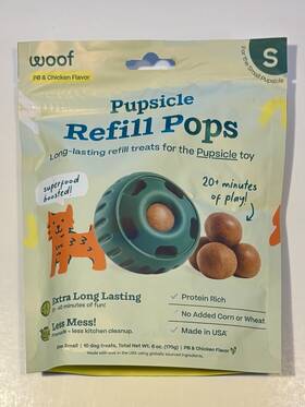 Woof 850017717145 Pupsicle Refill Pops - Low-mess Dog Snacks With Peanut Butter S 10 Count