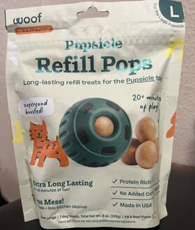 Woof 850017717312 Pupsicle Refill Pops - Long Lasting Dog Snacks With Peanut Butter And Beef