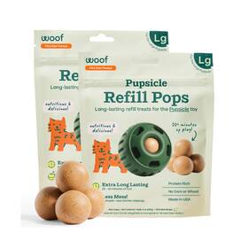 Woof 850017717640 Pupsicle Refill Pops - Low-mess Dog Snacks With Peanut Butter And Beef