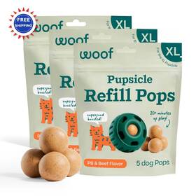 Woof 850075865635 Dog Treats Pupsicle Refill Pops Delicious Long Lasting Pre Made 5 Count 3 Pack
