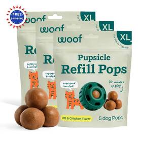 Woof 850075865666 Chews Pupsicle Refill Pops Chicken Treats 5 Count 3 Pack Dog Delicious