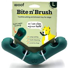 Woof 860011920700 Bite Nft Brush Large Treat Holder Toothbrush Tough Non Toxic For Dogs 7.5 Inch
