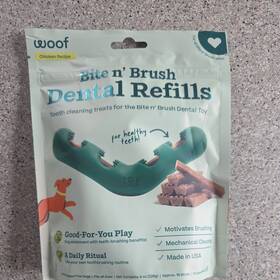 Bnb-rf-bf-r1 Woof Bite Nft Brush Dental Teeth Cleaning Real Beef Refills For Dog Toothbrush