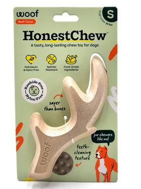 Hc-ant-sm-r1 Woof Honestchew Small Durable Antler Beef Flavor Up To 25 Lbs Dog Chew Toy 7 Inch