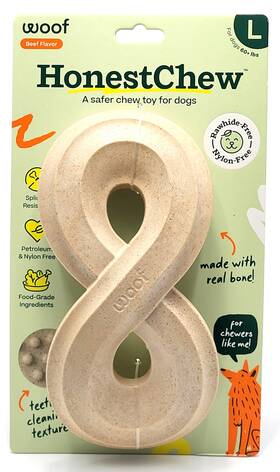 Hc-inf-lg-r1 Woof Honestchew Lrg Durable Infinity Bone Beef Flavor 25-65 Lbs Dog Chew Toy 8 Inch