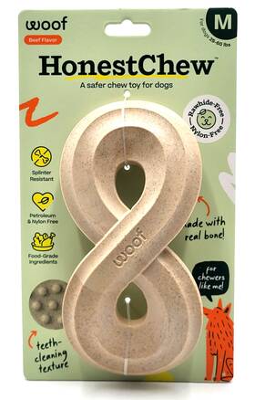 Hc-inf-md-r1 Woof Honestchew Med Durable Infinity Bone Beef Flavor 25-65 Lbs Dog Chew Toy 7 Inch