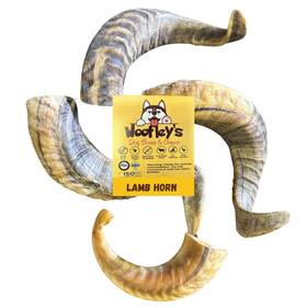 Woofleys 850046120596 Lamb Horn 2 Count Antler Dog Chews - Bones For