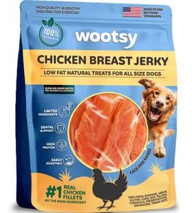 Wootsy 782869846776 Chicken Jerky Dog Treats - Rawhide Free Dental Health Support Sn