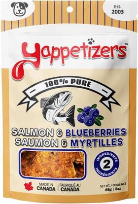 Yappetizers 632726056476 Treat Company Salmon And Blueberries Dog -3oz
