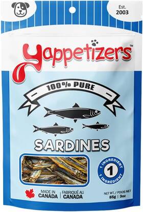 Yappetizers 711841595142 Treat Company Sardines Dehydrated Dog - 3oz
