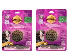 Yummy Combs 840067700426 Comb Dental Flossing Treats With Chicken Flavor For Dogs 12oz Large 2 Pack