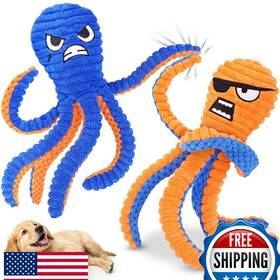 B0fnd46dhy Zeaxuie 2-pack No Stuffing Squeaky Octopus Dog Toys For Teething Small-medium