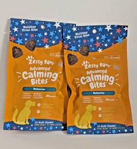 Zesty Paws 810030594321 2 Advanced Calming Bites For Behavior Turkey Flavor 10 Count Each