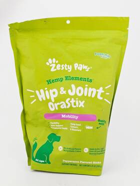 Zesty Paws 854880008782 Hip Joint Orastix Mobility Hemp Elements 8/25