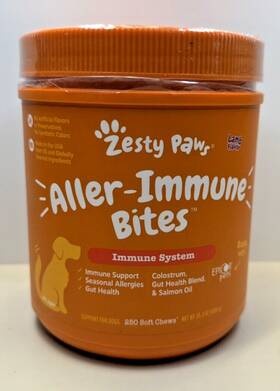 Zesty Paws 854880008904 Allergy And Immune Bites Supplement For Dogs Lamb - 250 Soft Chews