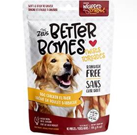 92745 Zeus 2/ 10 Pk Better Bones Bbq Chicken Dog Treats Rawhide Healthy