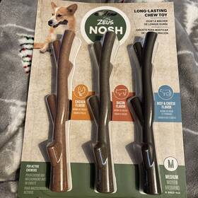 96446 Zeus Nosh Chew Sticks Toy Medium - Tasty Trio 3-pack 7.8 In