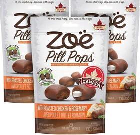 Zoe 022517920473 3-zo Pill Pops All-natural Roasted Chicken Dog Treats For Easy Medication 3.5oz