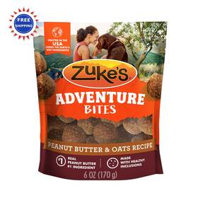 00613423001259 Zukes Zuke S Adventure Bites Soft Dog Treats Real Peanut Butter Oats 6 Oz Dogs Pouch