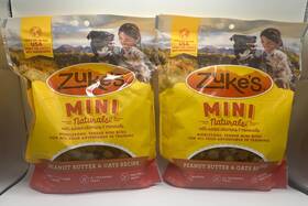 10556 Zukes Lot Of 2- Mini Naturals Peanut Butter And Oats Recipe Training Treats 16 Oz