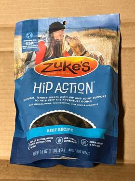 21022 Zukes Hip Action Beef Original Recipe Dog Treats Glucosamine Chondroitin 10/25