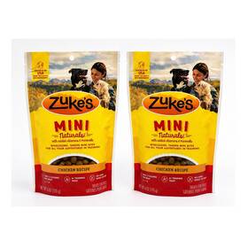 6020up1013 Zukes Zuke S Mini Naturals Dog Treats Duo Pack Chicken Recipe 6 Oz Training