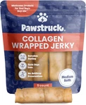 Pawstruck 2-IN-1 Collagen Wrapped Jerky Natural Treats For Dogs 5 Medium Rolls. Fixed Price $48.79.