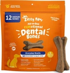 Zesty Paws Dental Bones - Fights Tartar & Plaque Gum, 12 Count, Medium Dogs. Fixed Price $25.91.