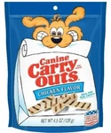 Pack Of 8 Canine Carry Outs Chicken Flavor Dog Treats, 4.5 Ounce Bag EXP:01/2025. Fixed Price $28.99.