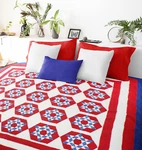Patriotic Red, White & Blue 6 Point Star Finished Quilt - Great Look Design. Fixed Price $248.24.
