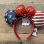 Disney Parks Americana Stars Strip Flag Minnie Mouse Ears Headband. Fixed Price $50.00.