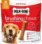 Brushing Chews Original Chicken Flavor Daily Dental Dog Treats, Large, 24.2 Oz.. Fixed Price $19.72.
