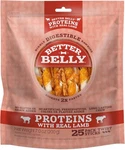 Proteins With Real Lamb Twists, Digestible Rawhide For Dogs, 25 Count. Fixed Price $22.49.